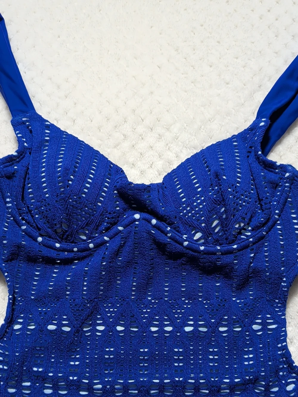 Cupshe Game Face Blue Monokini Swimsuit